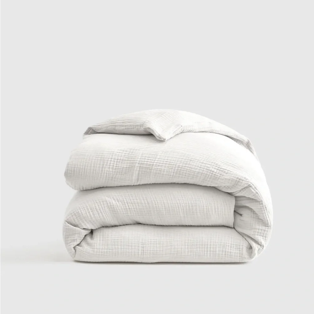 QUINCE Organic Airy Gauze Duvet Cover Twin White